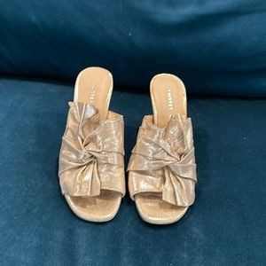 Gorgeous comfy gold mules